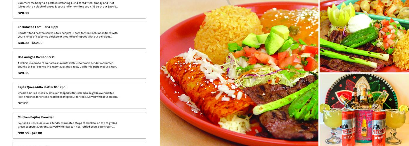 La Costa Menu