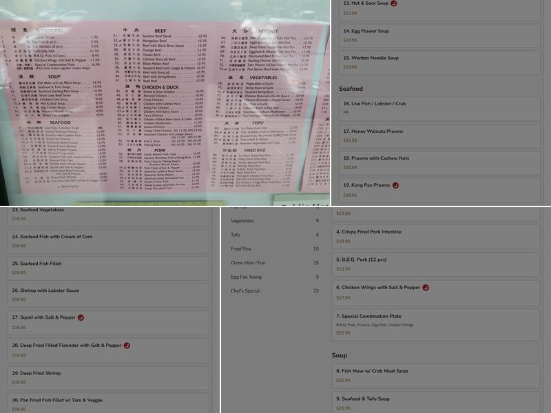 Renton Seafood Restaurant Menu