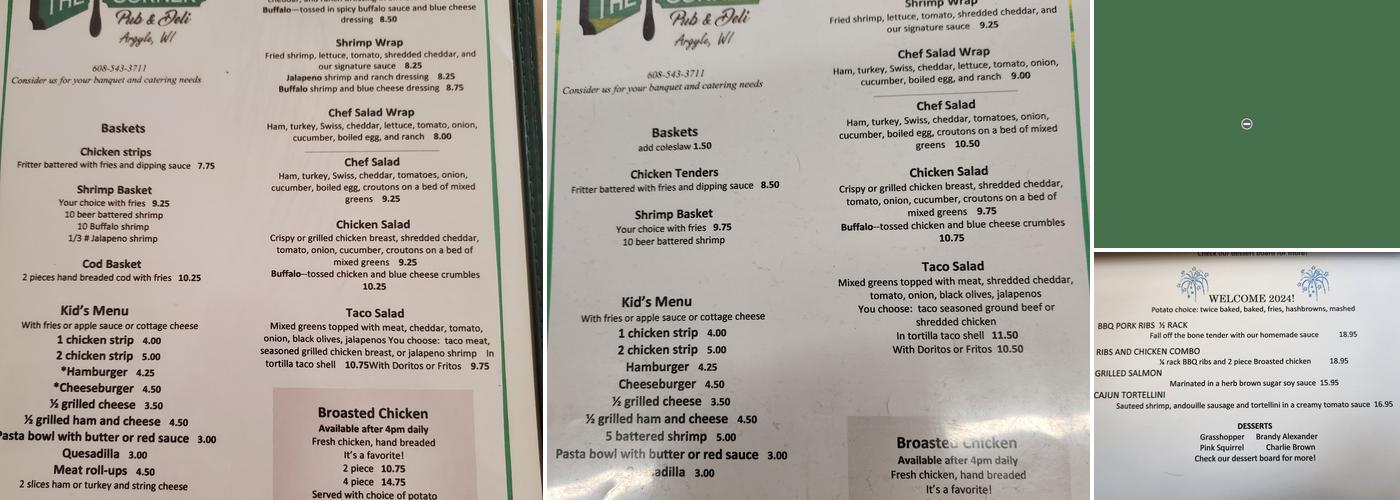 Corner Pub & Deli Menu
