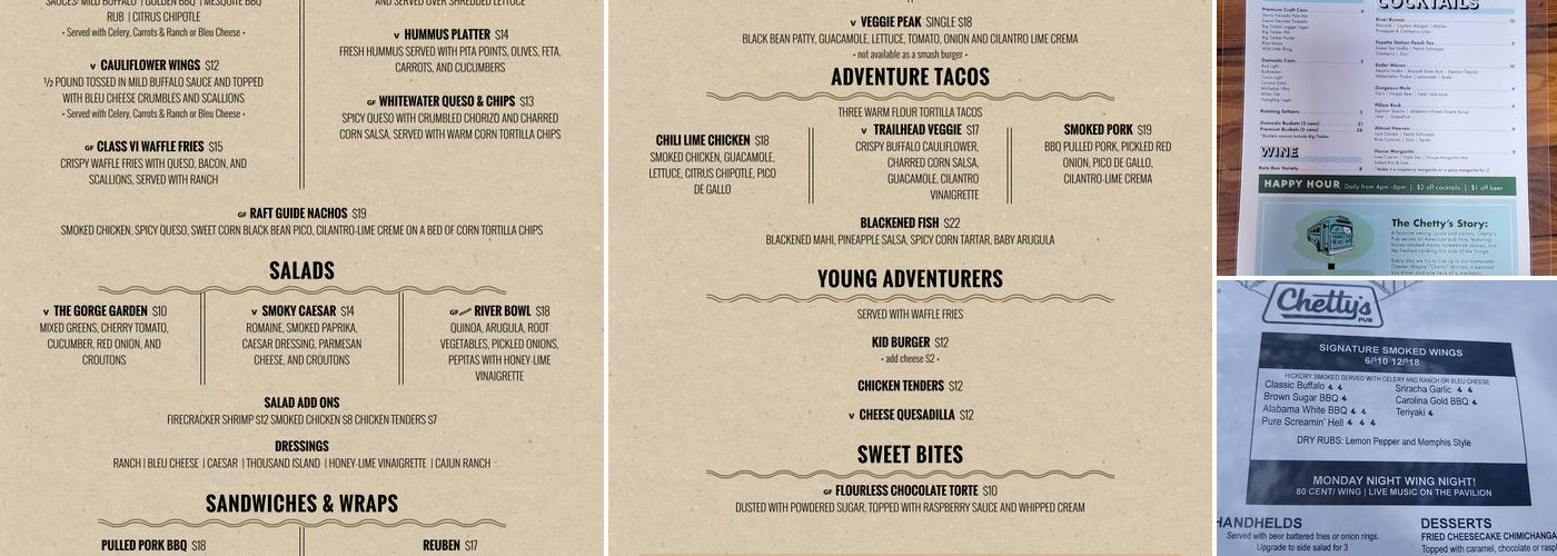 Chetty's Pub Menu