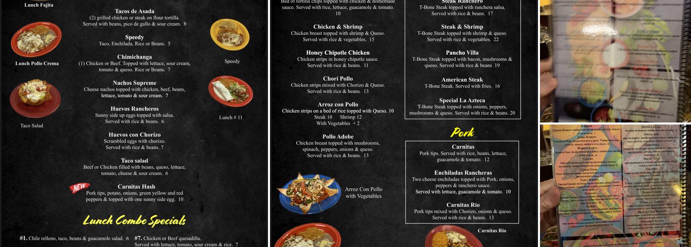 El Rio Menu