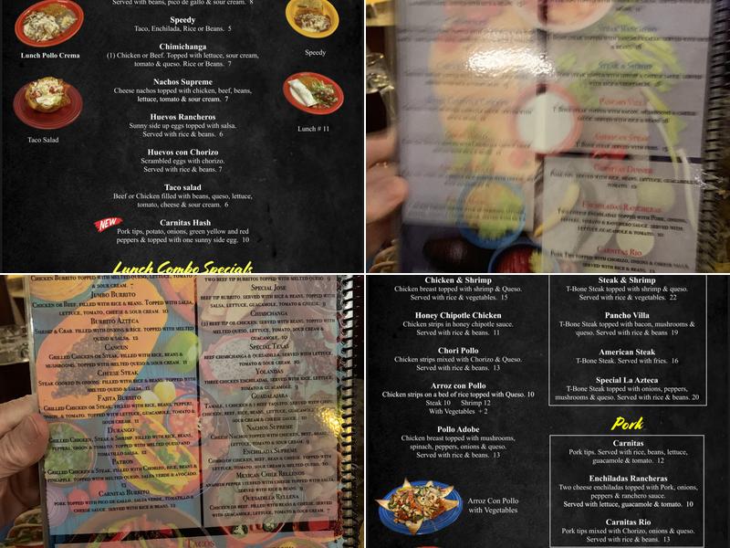 El Rio Menu