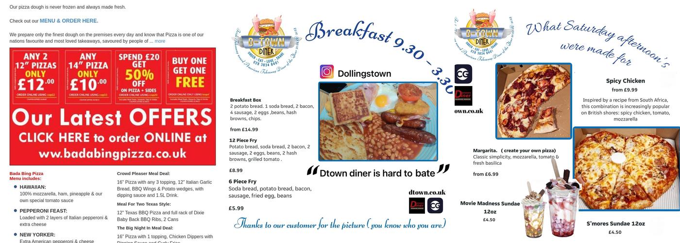 D Town Cafe - Lurgan Menu