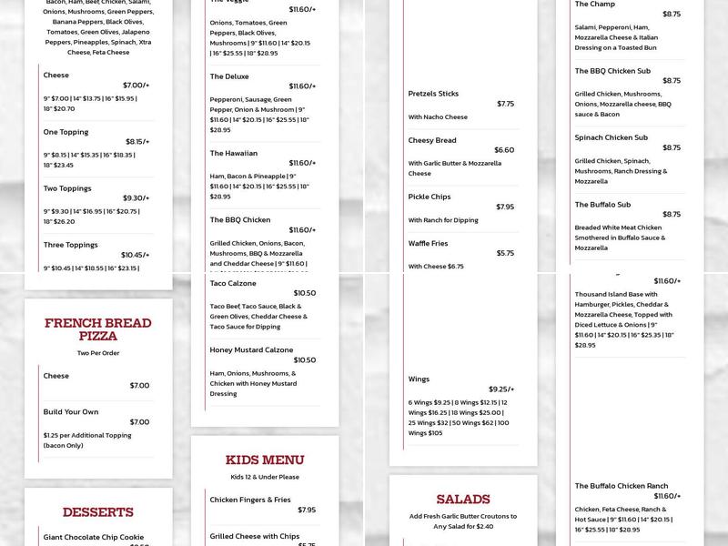 Big Dogs Pizza West Chester Menu