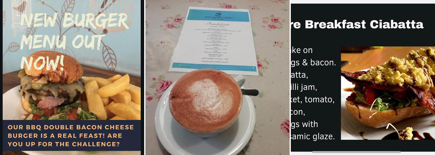 The Quirky Bird - Social Enterprise Cafe Menu