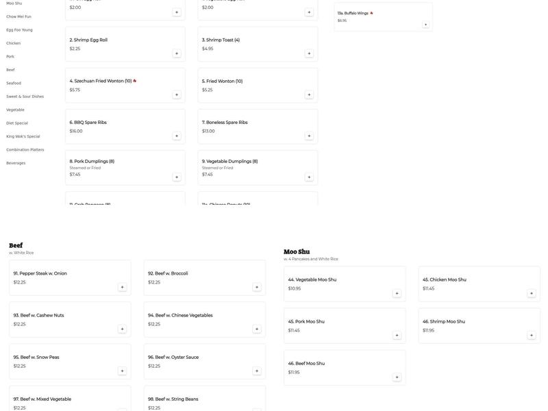 King Wok Menu