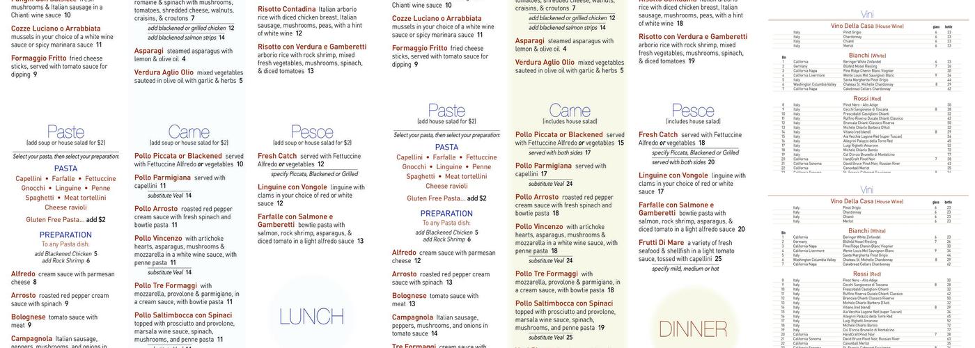 Vincenzo's Menu