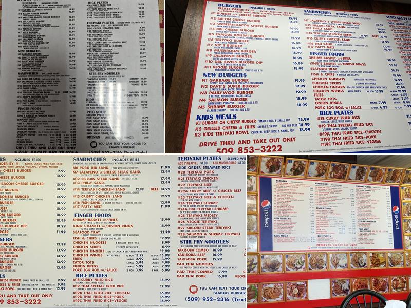 Famous Burger & Teriyaki Sandwich Menu