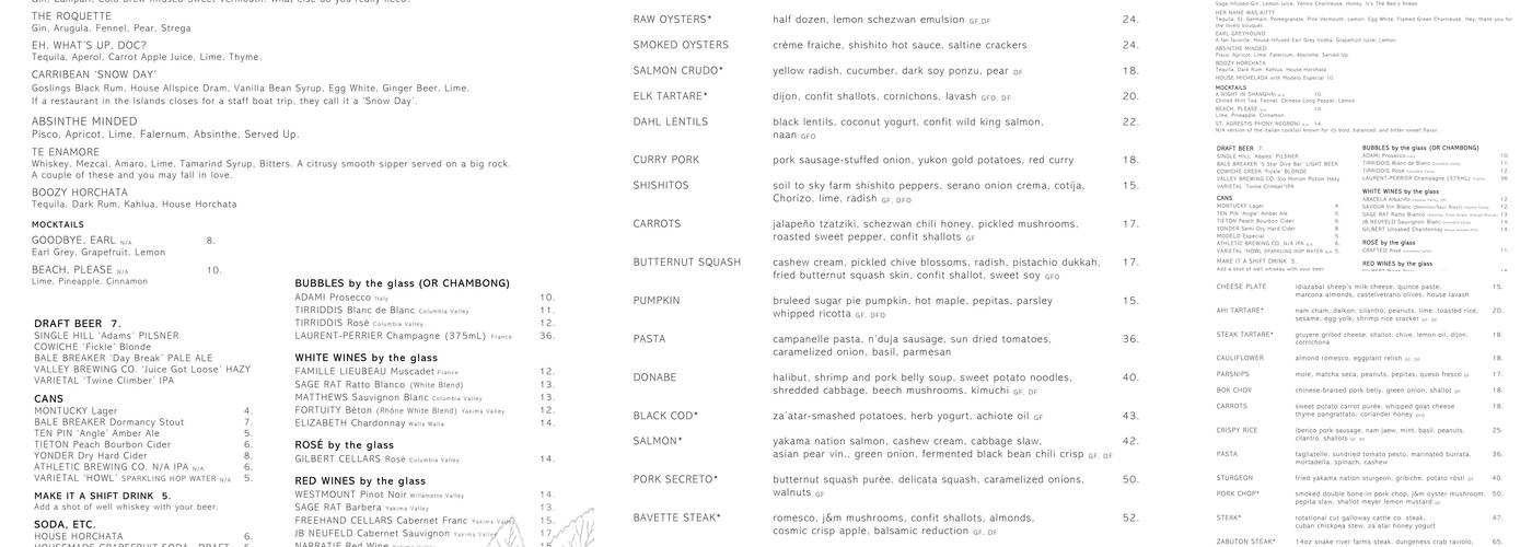 Crafted Menu