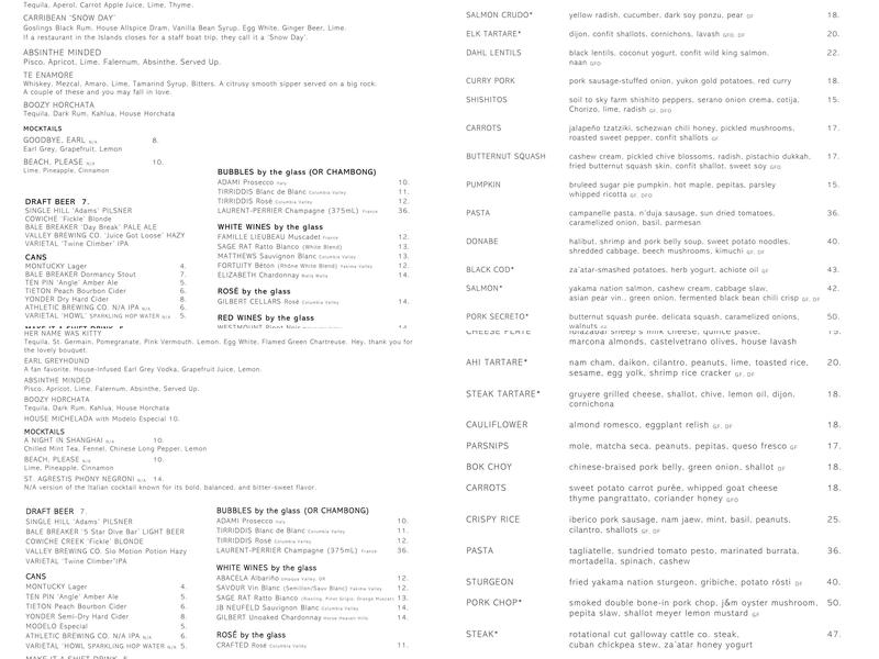 Crafted Menu
