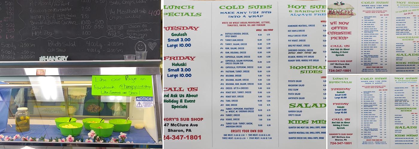 HANGRY'S Sub And Deli Menu