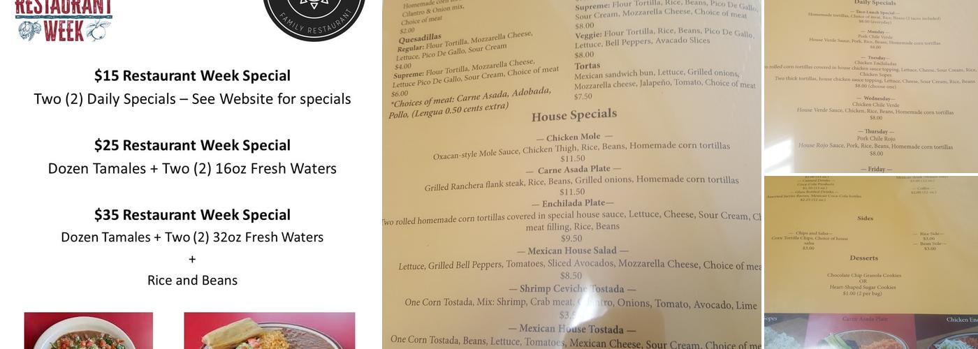 Tamales Express Menu