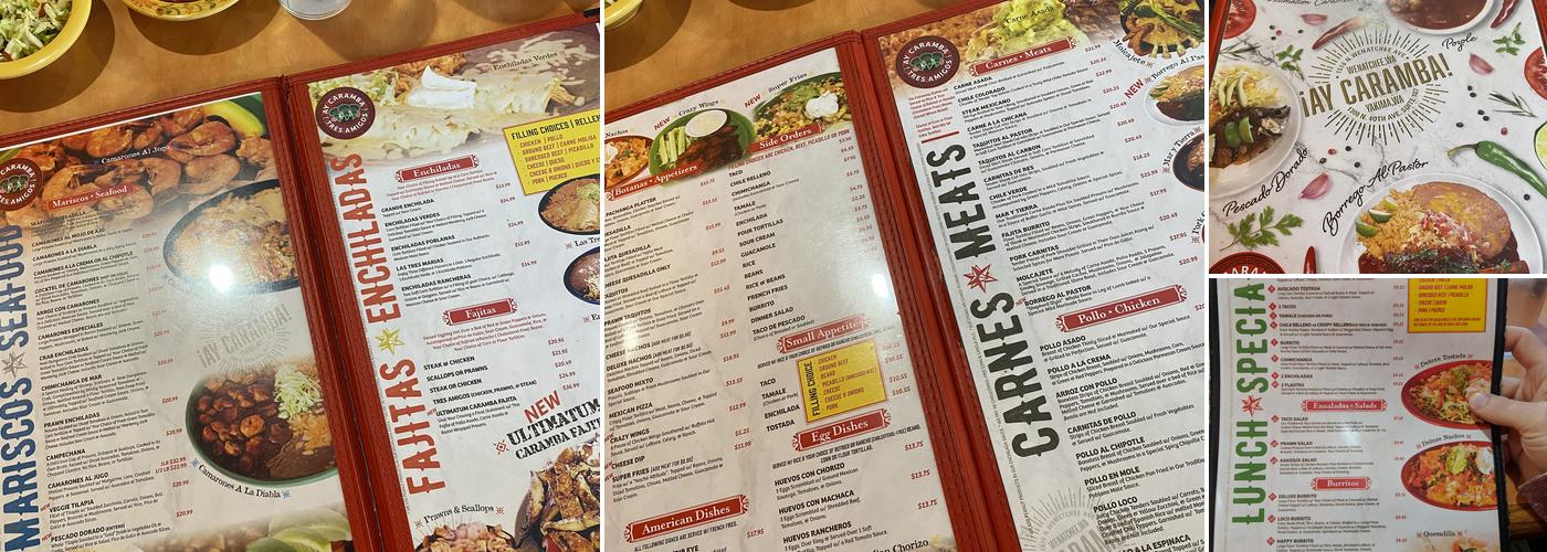Ay Caramba Mexican Grill Menu