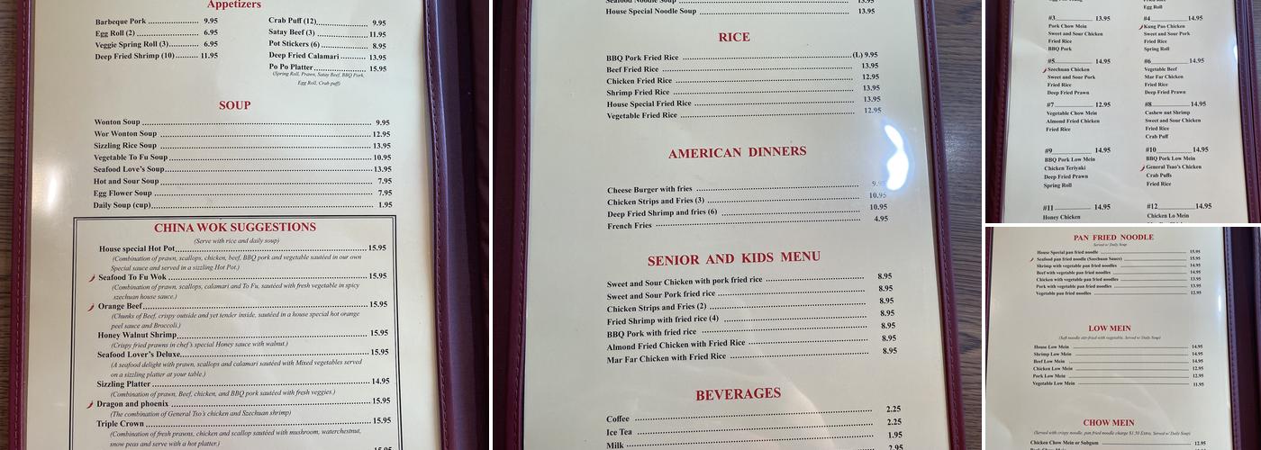 China Wok Menu