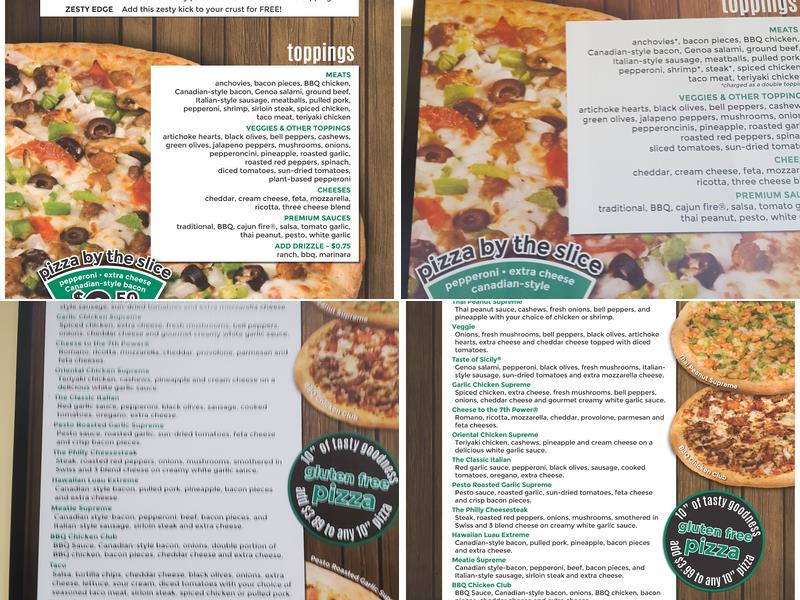 Pizza Pipeline Menu