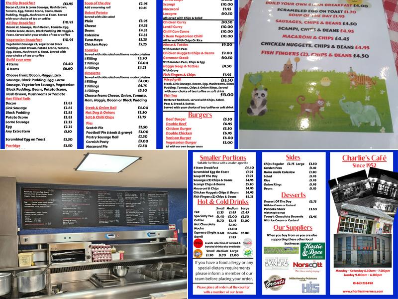Charlie's Cafe Menu