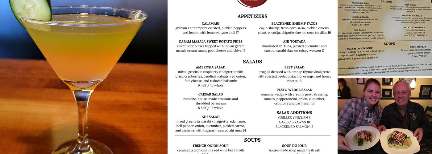 Ambrosia Bistro and Wine Bar Menu