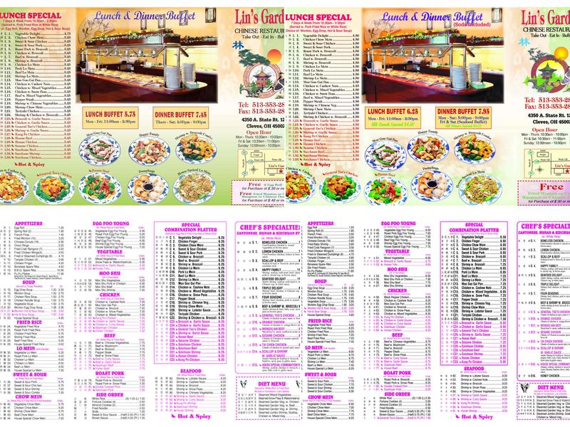 Lin's Garden Menu