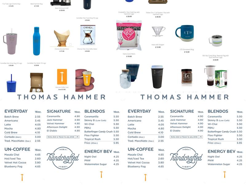 Thomas Hammer Coffee Roasters Menu
