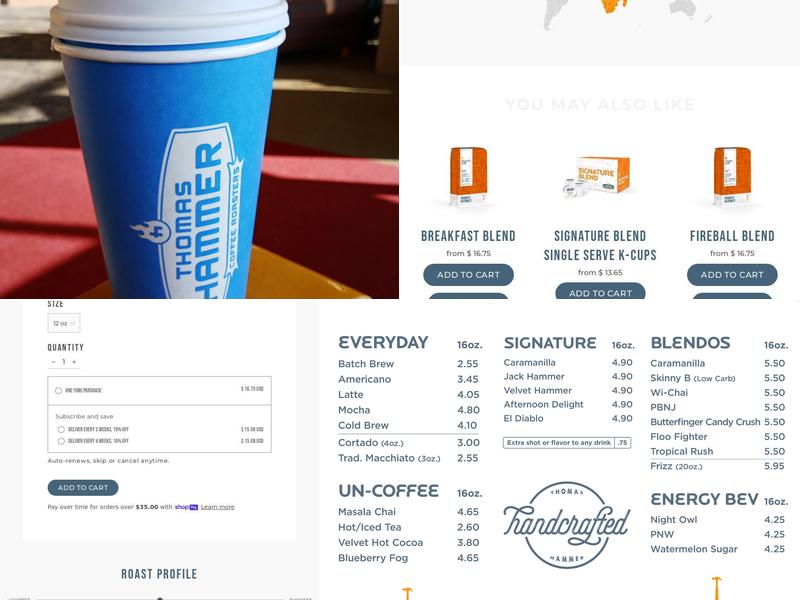 Thomas Hammer Coffee Roasters Menu