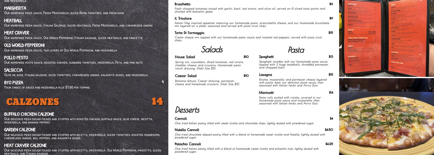 Avivo Brick Oven Pizzeria Menu