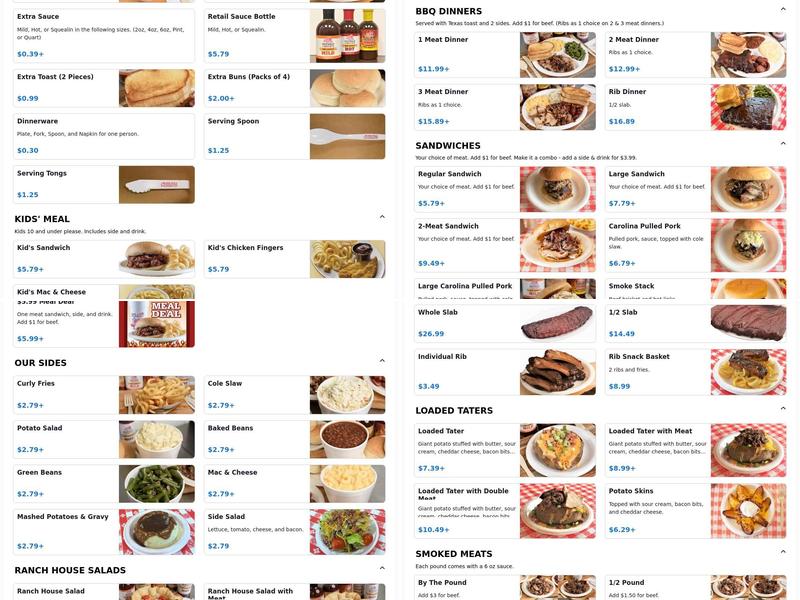 Hog Wild Pit Bar-B-Q Menu