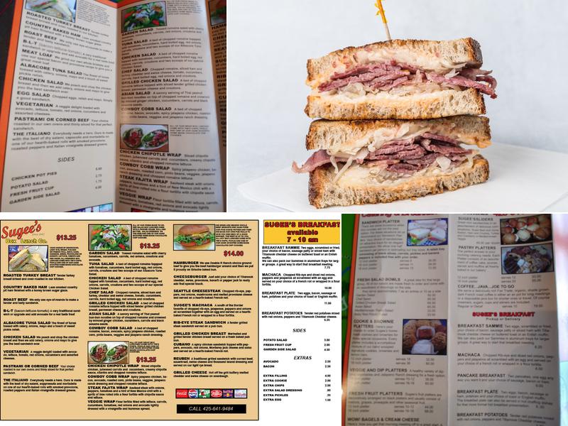 Sugee's Box Lunch Company Menu