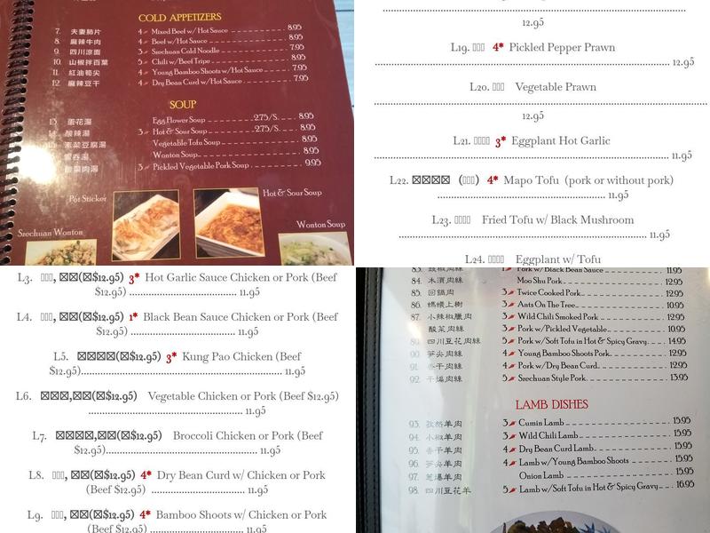 Spicy Talk Bistro Chinese Szechuan Food Menu