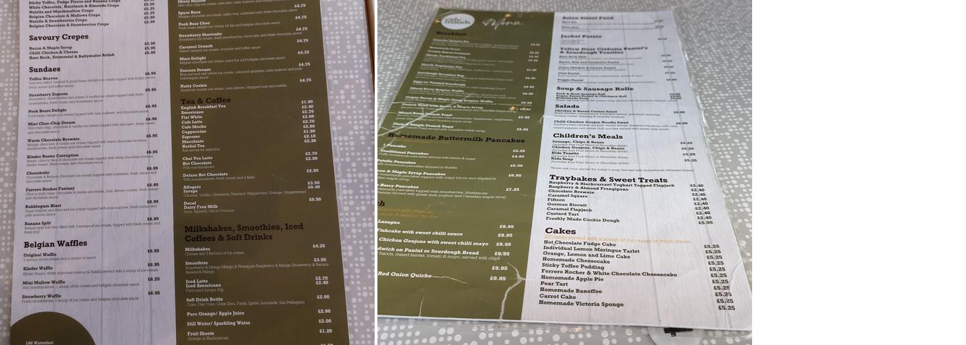 Mauds Cafe Menu