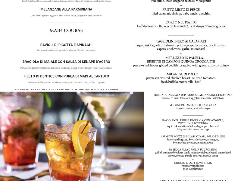 Fontana Italian Biltmore Hotel Miami Menu