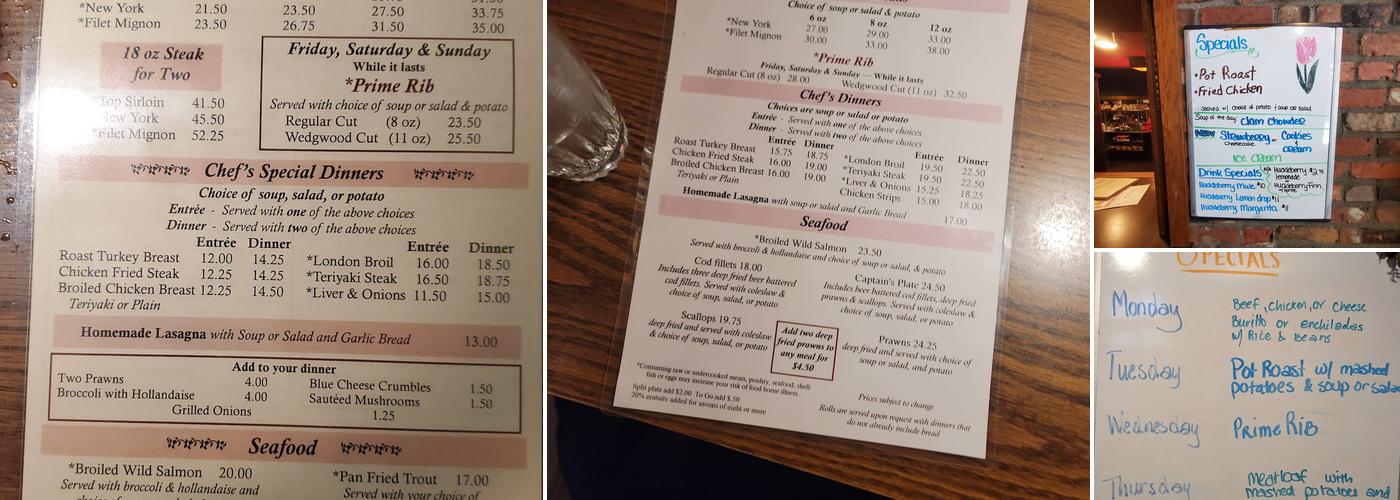 Wedgwood Broiler Menu