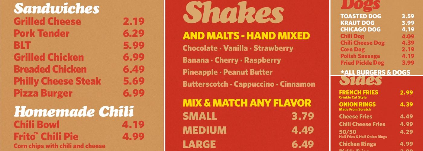 Dog-N-Shake Menu