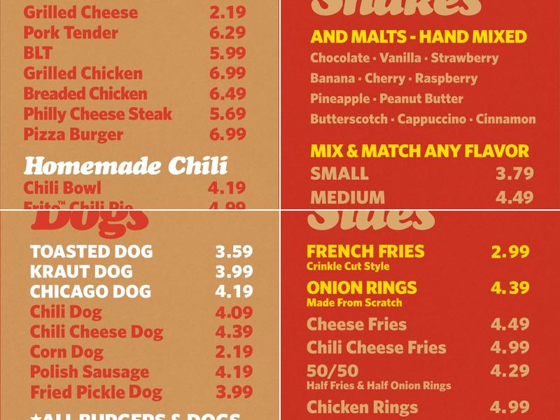 Dog-N-Shake Menu