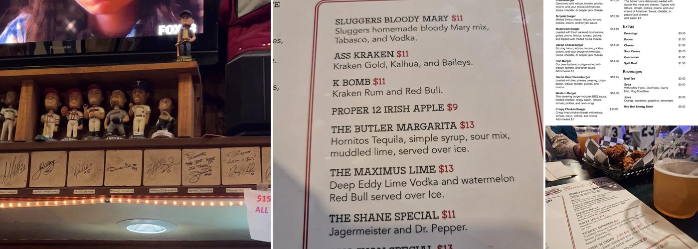 Sluggers Menu