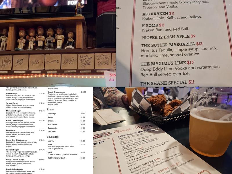 Sluggers Menu