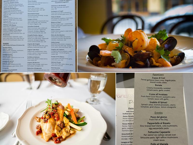 Ristorante Paradiso Menu