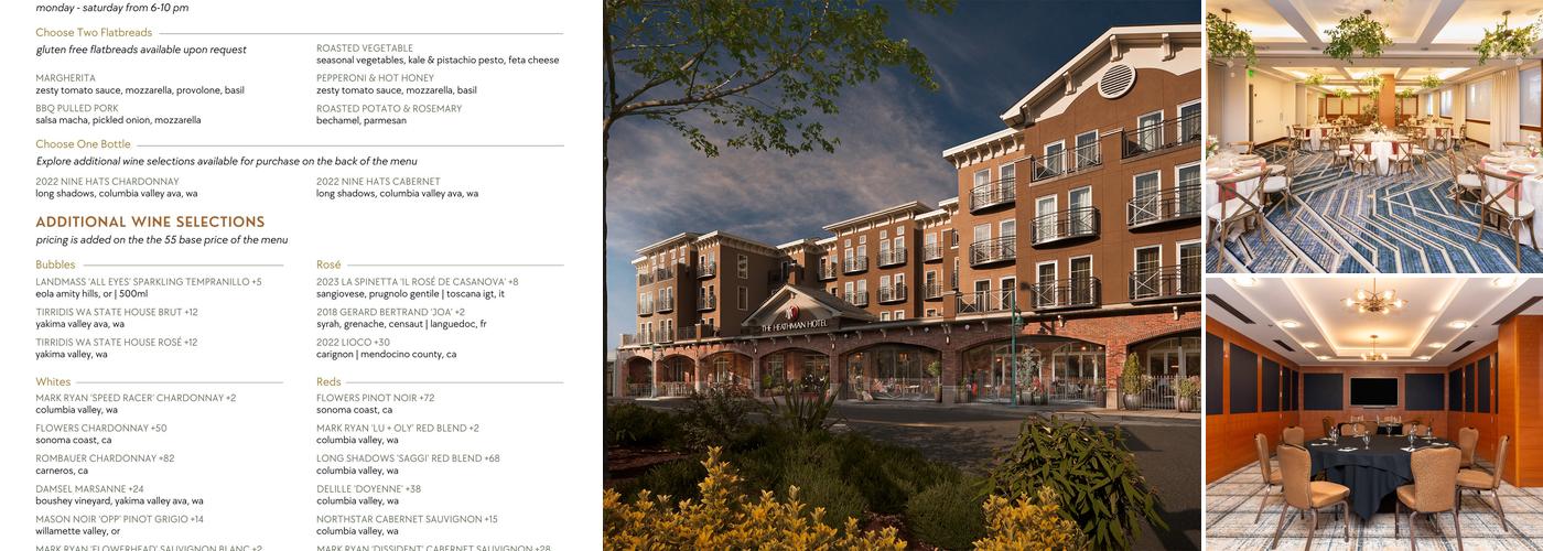 The Heathman Hotel Kirkland Menu