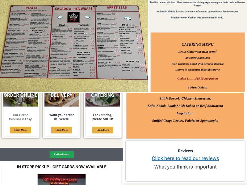 Mediterranean Kitchen Menu
