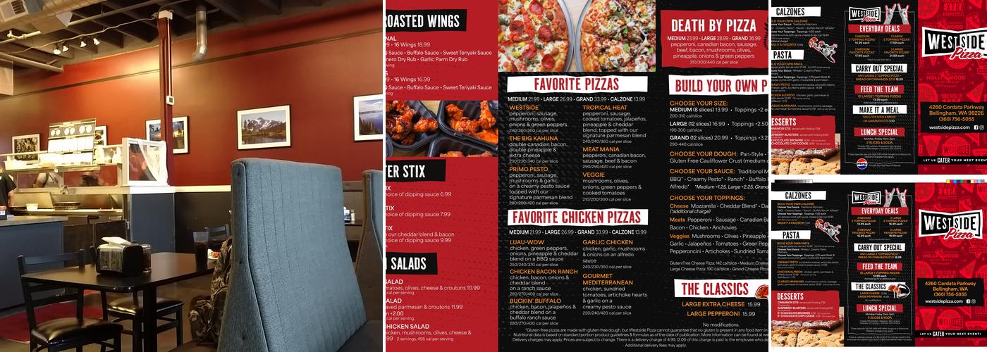 Westside Pizza Menu