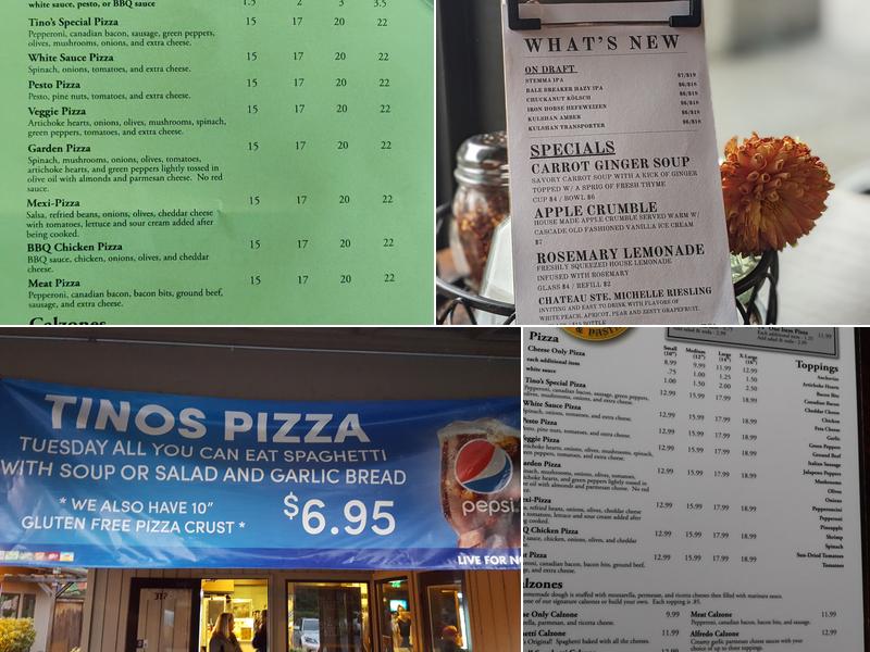 Tino’s Pizza & Pasta Co. Menu