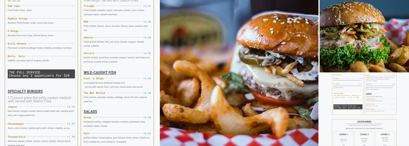 The Filling Station Menu