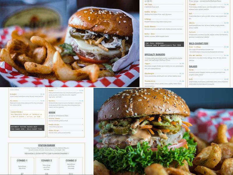 The Filling Station Menu