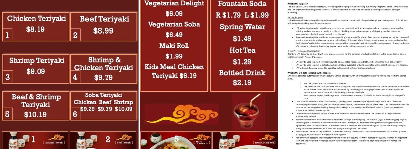Express Japan Menu