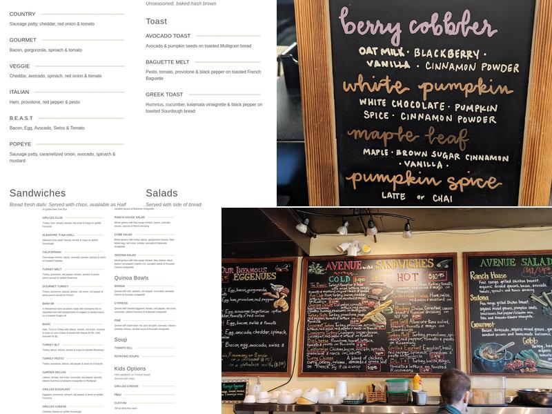 Avenue Bread - Fairhaven Menu