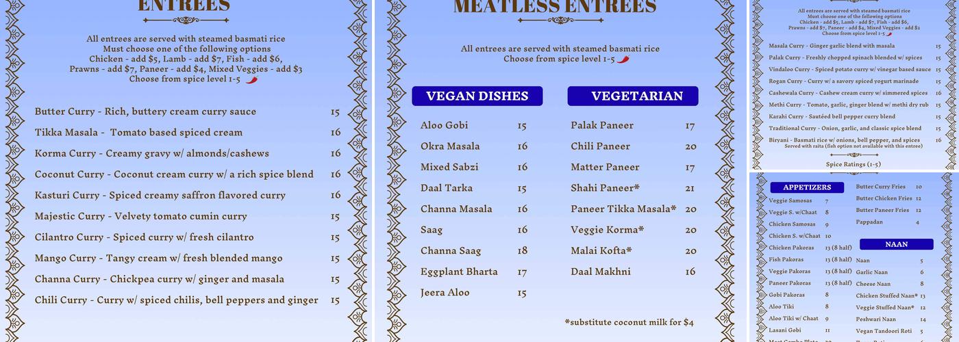 Naan & Brew Menu