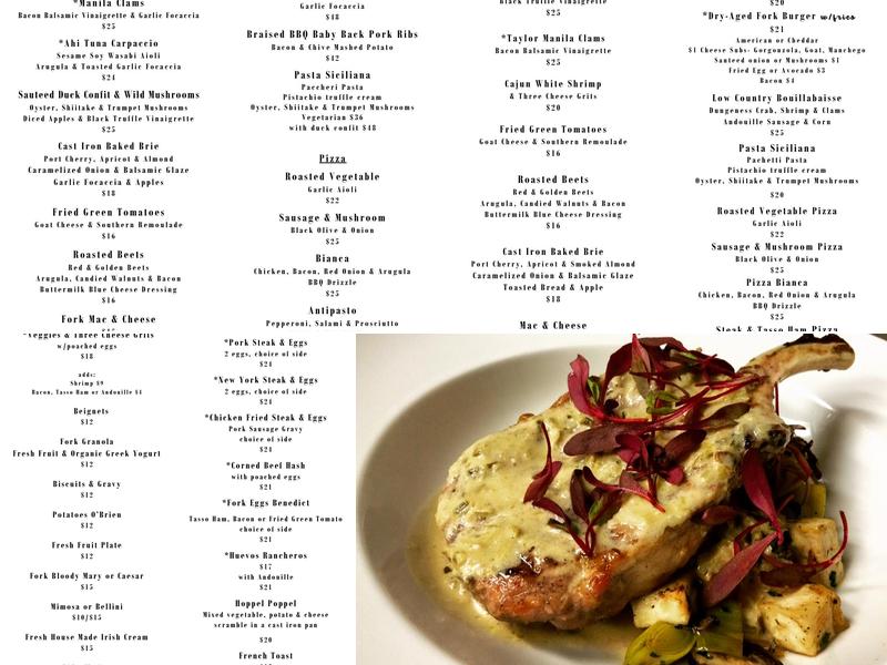 The Fork At Agate Bay Menu