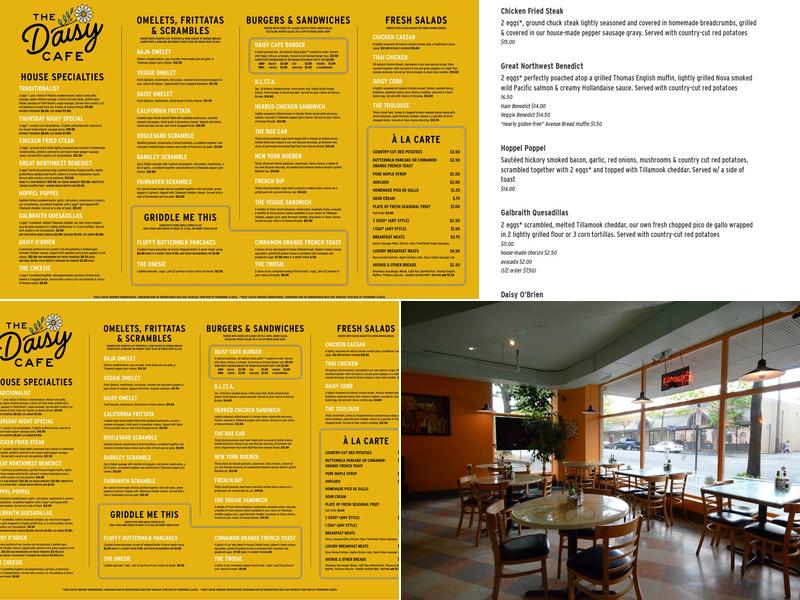 The Daisy Cafe Menu