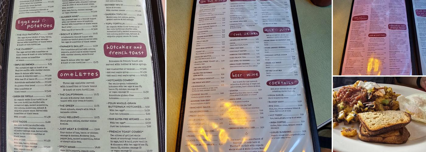 Old Town Cafe Menu