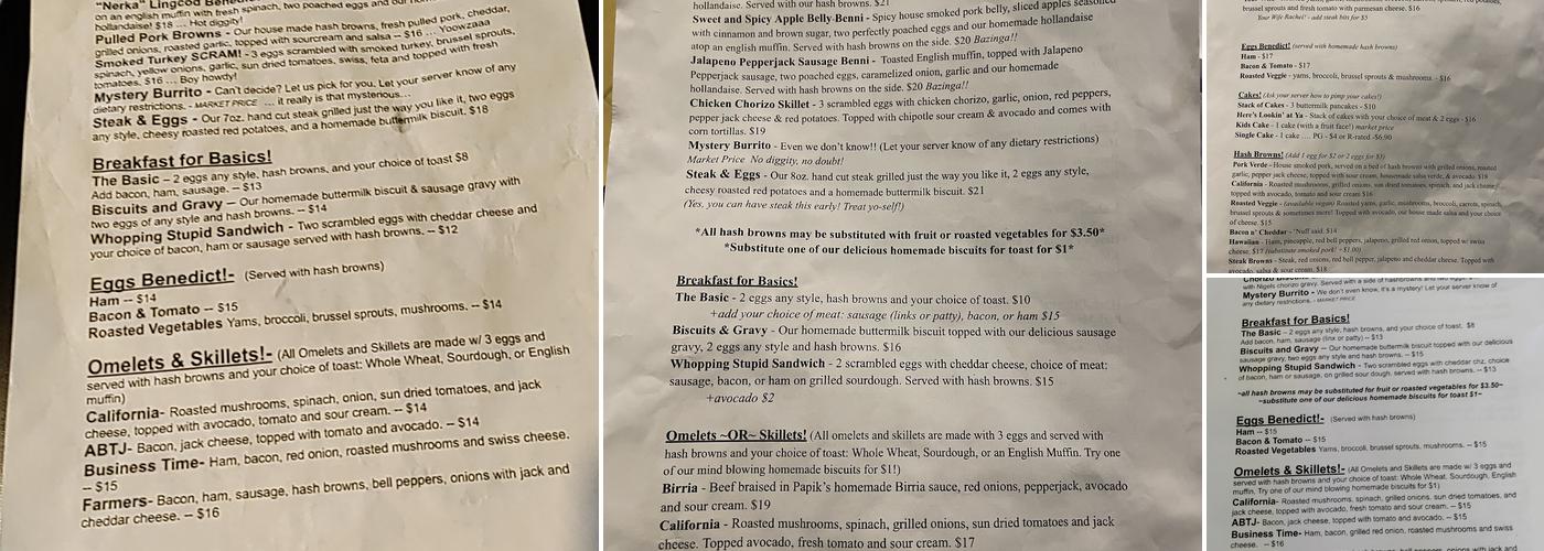 Little Cheerful Cafe Menu