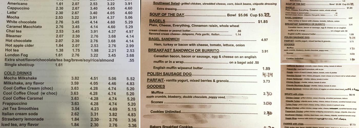 Handy Shots LLC Menu